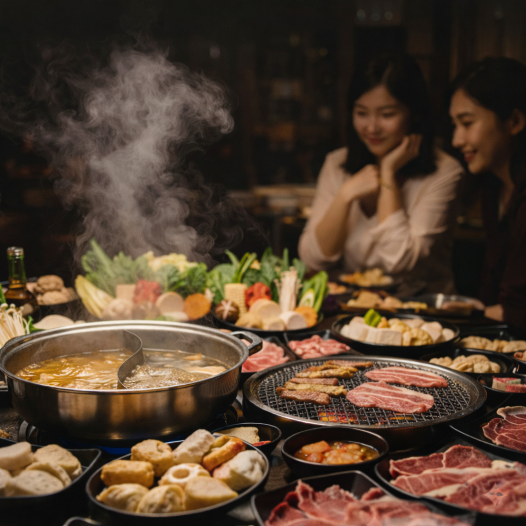 減脂期也能安心吃火鍋，選擇清爽湯底與原型食材的火鍋畫面